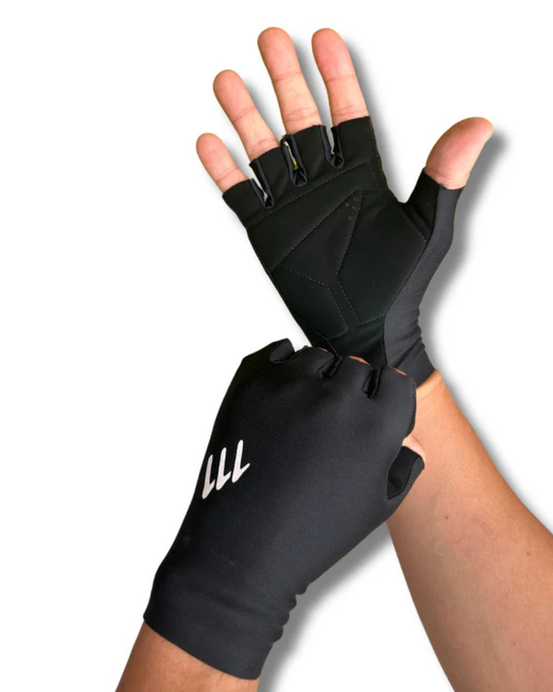 GUANTES CICLISMO 111 MEDIO FONDO DEDO CORTO NEGRO UNISEX