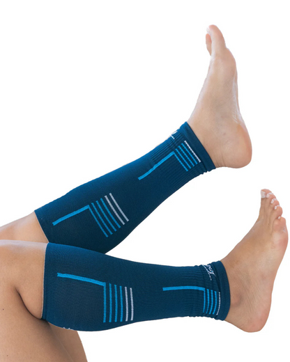 PANTORILLERAS TABA  COMPRESIÓN 3D AZUL OSCURO TURQUEZA BLANCO UNISEX