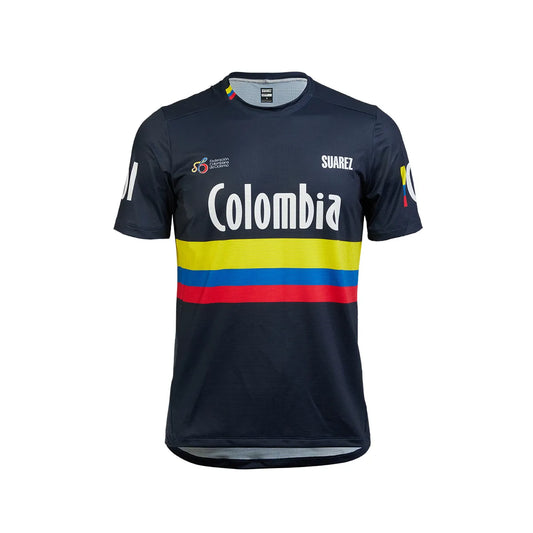 CAMISETA RUNNING SUAREZ PERFORMANCE COLOMBIA AZUL  HOMBRE
