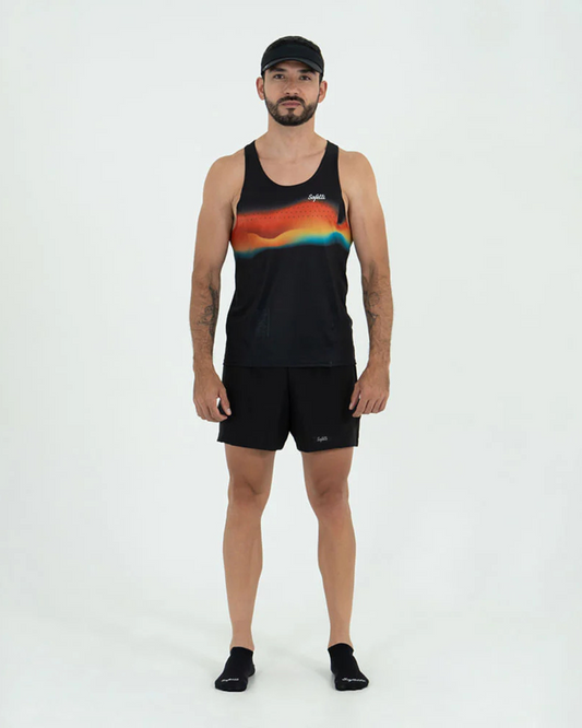 CAMISETA RUNNING SAFETTI BOREAL NEGRO ESTAMPADO MANGA SISA HOMBRE