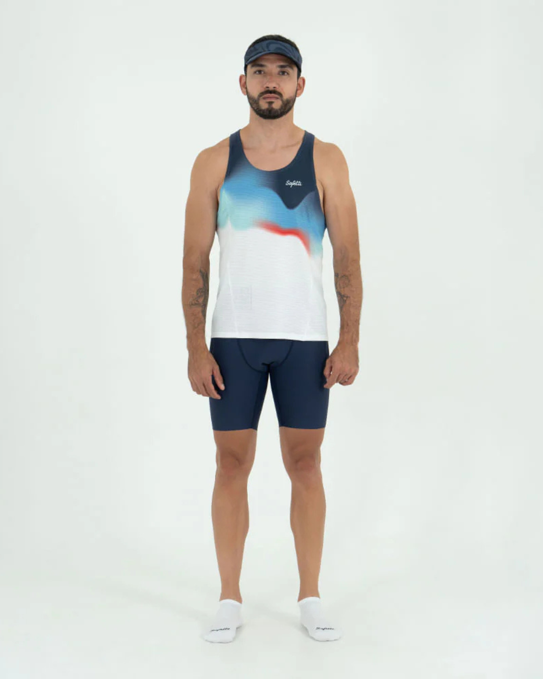 CAMISETA RUNNING SAFETTI AURORA BLUE MANGA SISA HOMBRE