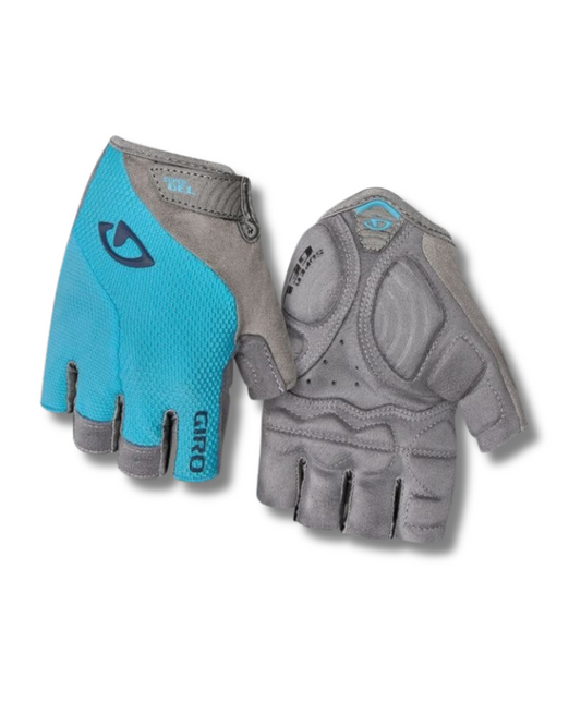 GUANTES CICLISMO GIRO TESSA GEL DEDO CORTO CELESTE DAMA