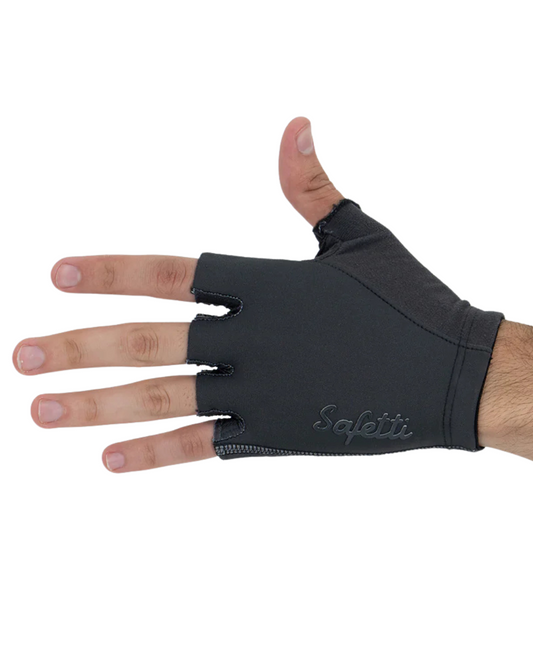 GUANTES CICLISMO SAFETTI ESSENZIALES DEDO CORTO NEGRO UNISEX