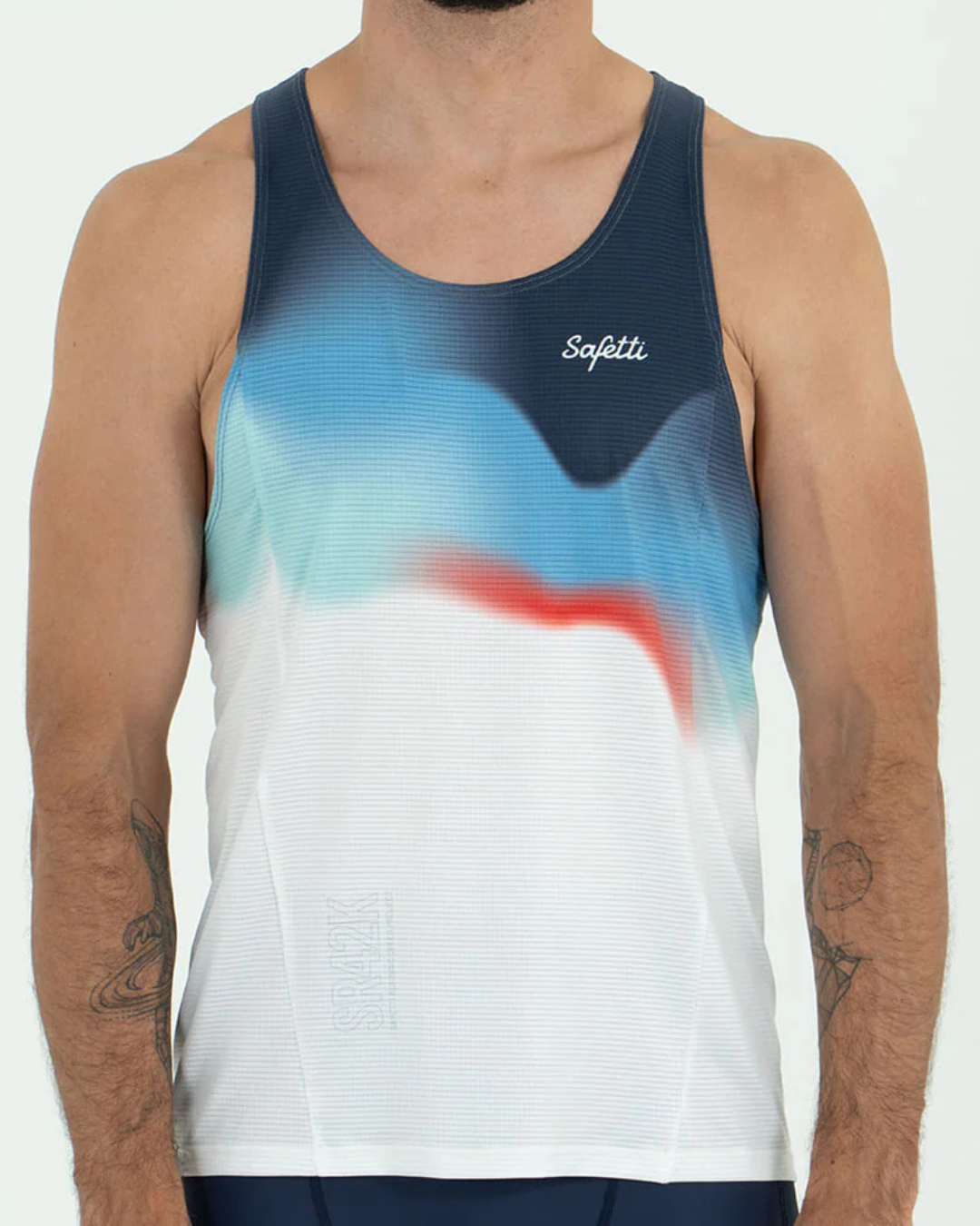 CAMISETA RUNNING SAFETTI AURORA BLUE MANGA SISA HOMBRE