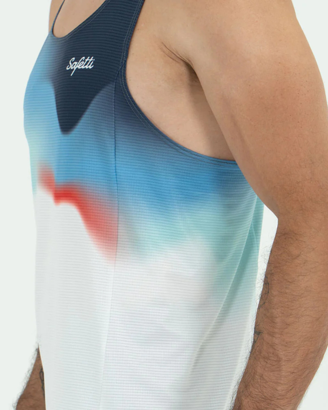 CAMISETA RUNNING SAFETTI AURORA BLUE MANGA SISA HOMBRE