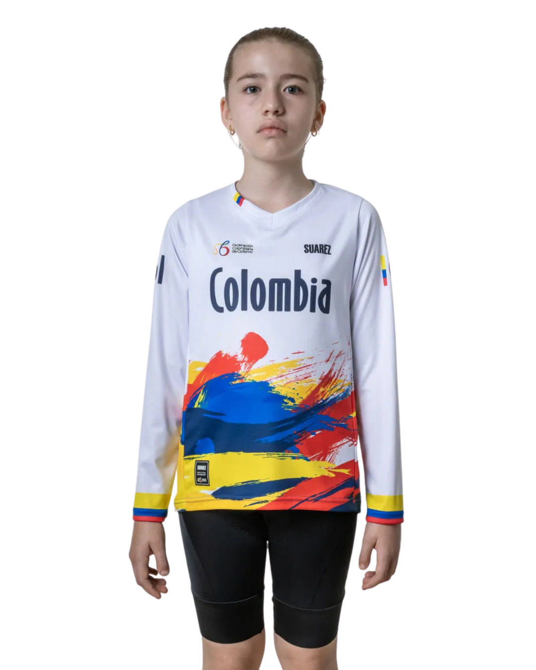 BUZO BMX NIÑOS FEDERACIÓN COLOMBIA BLANCO