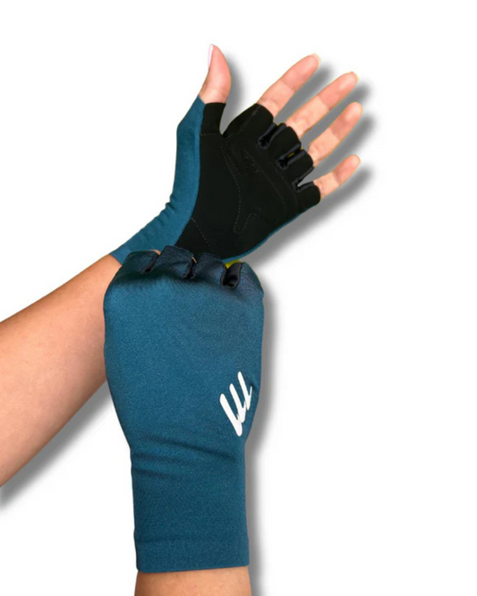 GUANTES CICLISMO 111 MEDIO FONDO DEDO CORTO VERDE ESMERALDA UNISEX