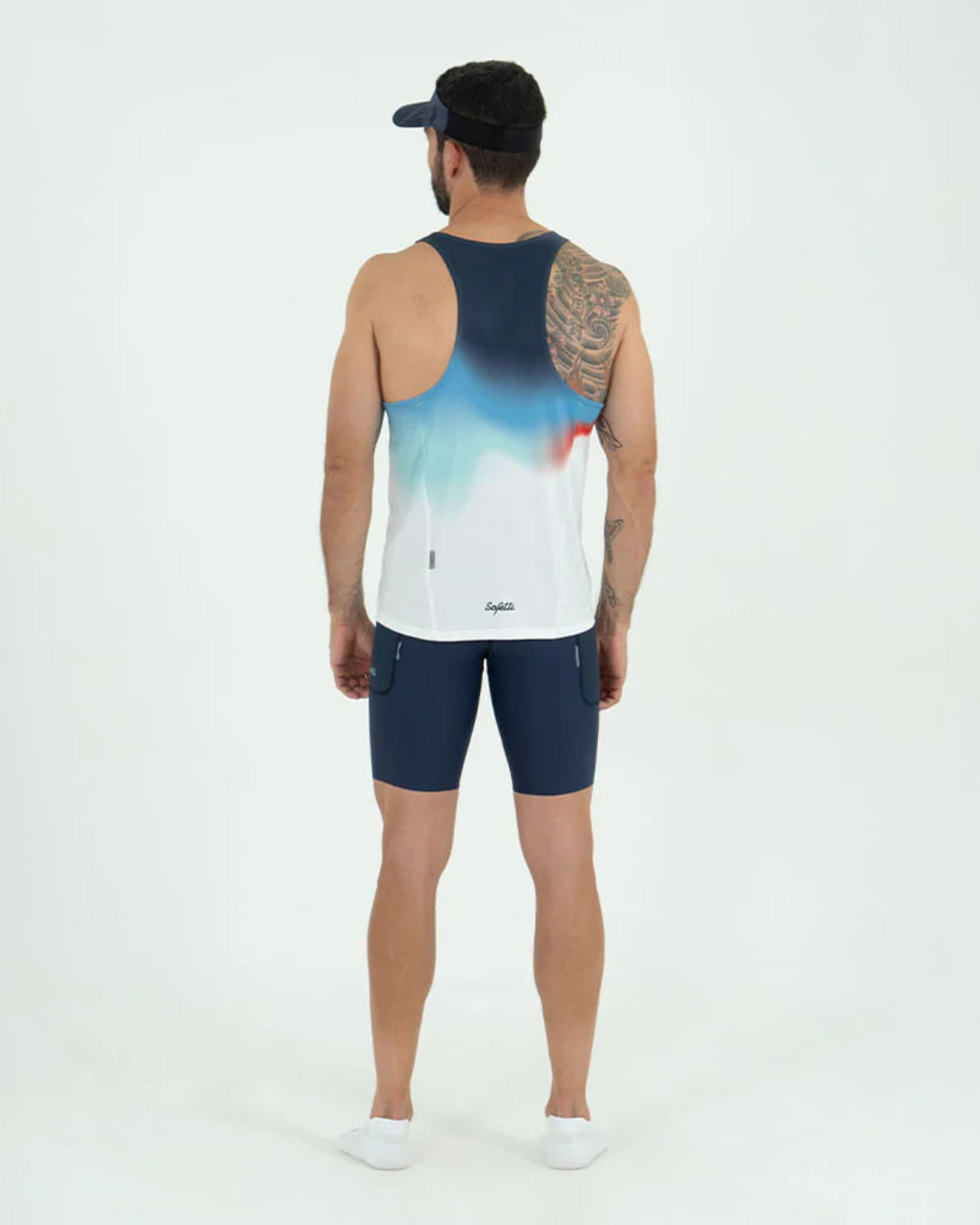CAMISETA RUNNING SAFETTI AURORA BLUE MANGA SISA HOMBRE