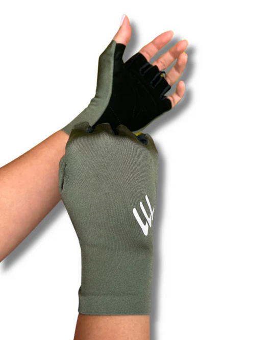 GUANTES CICLISMO 111 MEDIO FONDO DEDO CORTO VERDE OLIVA UNISEX