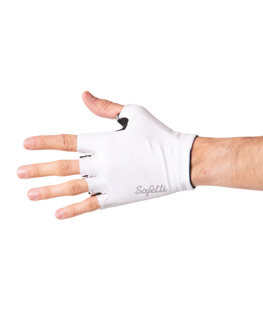GUANTES CICLISMO SAFETTI ESSENZIALES DEDO CORTO BLANCO UNISEX