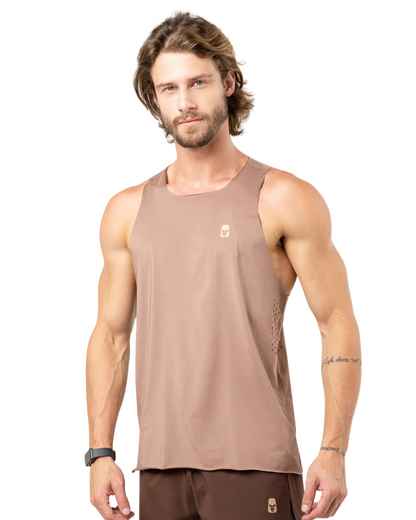 CAMISETA RUNNING NO RULES MANGA SISA LASER PULSE MOCCA HOMBRE