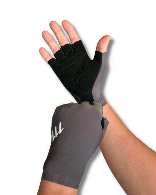 GUANTES CICLISMO 111 MEDIO FONDO DEDO CORTO GRIS UNISEX