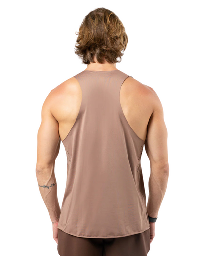 CAMISETA RUNNING NO RULES MANGA SISA LASER PULSE MOCCA HOMBRE